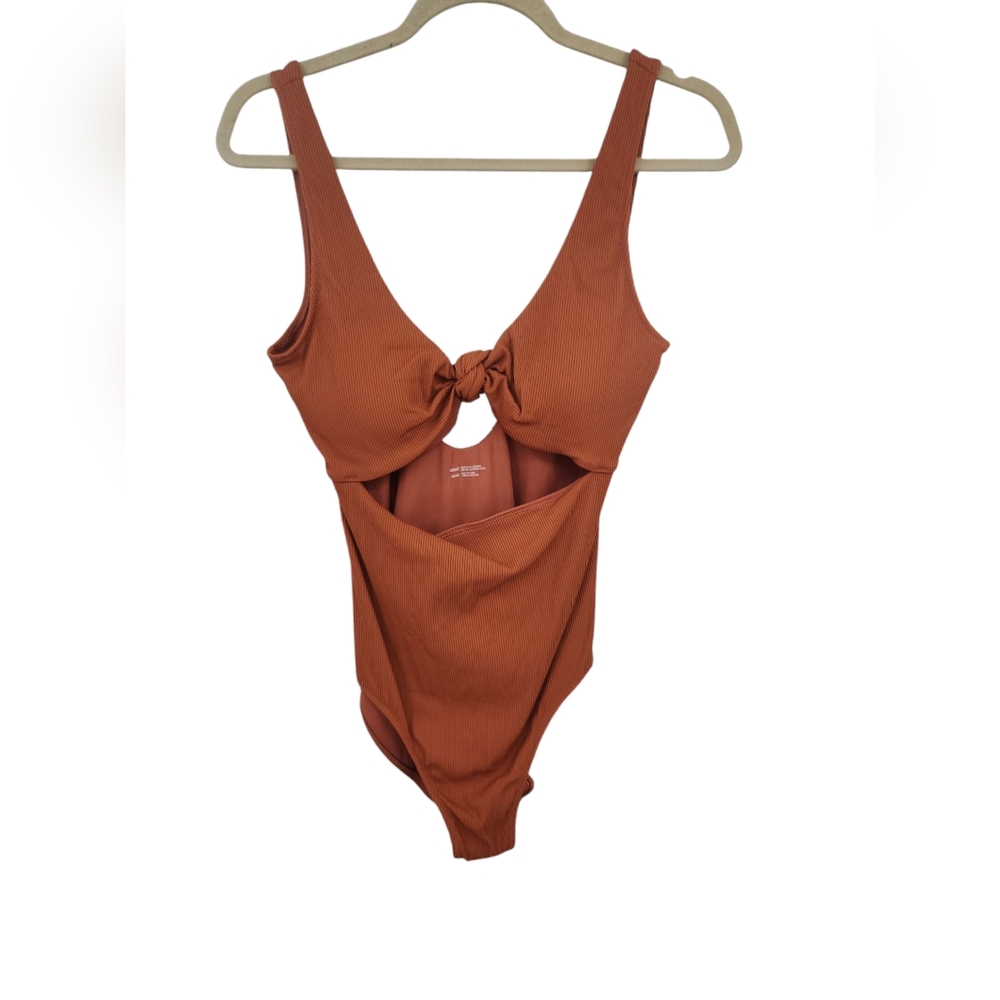 New Aerie Ribbed One Knot Swimsuit Medium Long - Picture 2 of 11